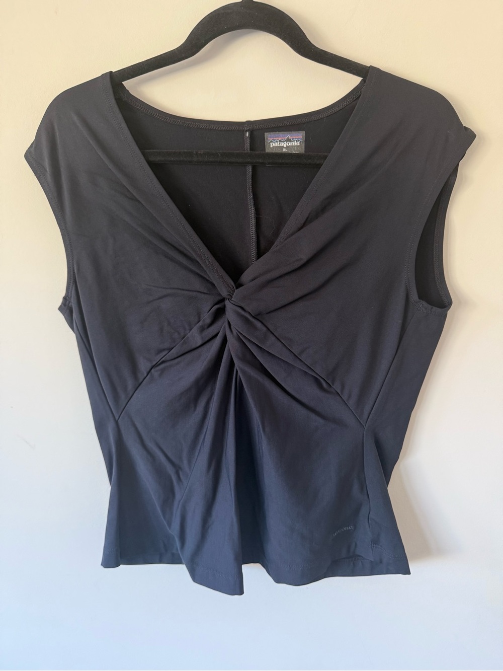 Patagonia Women's Black Twist-Front Cap Sleeve Top